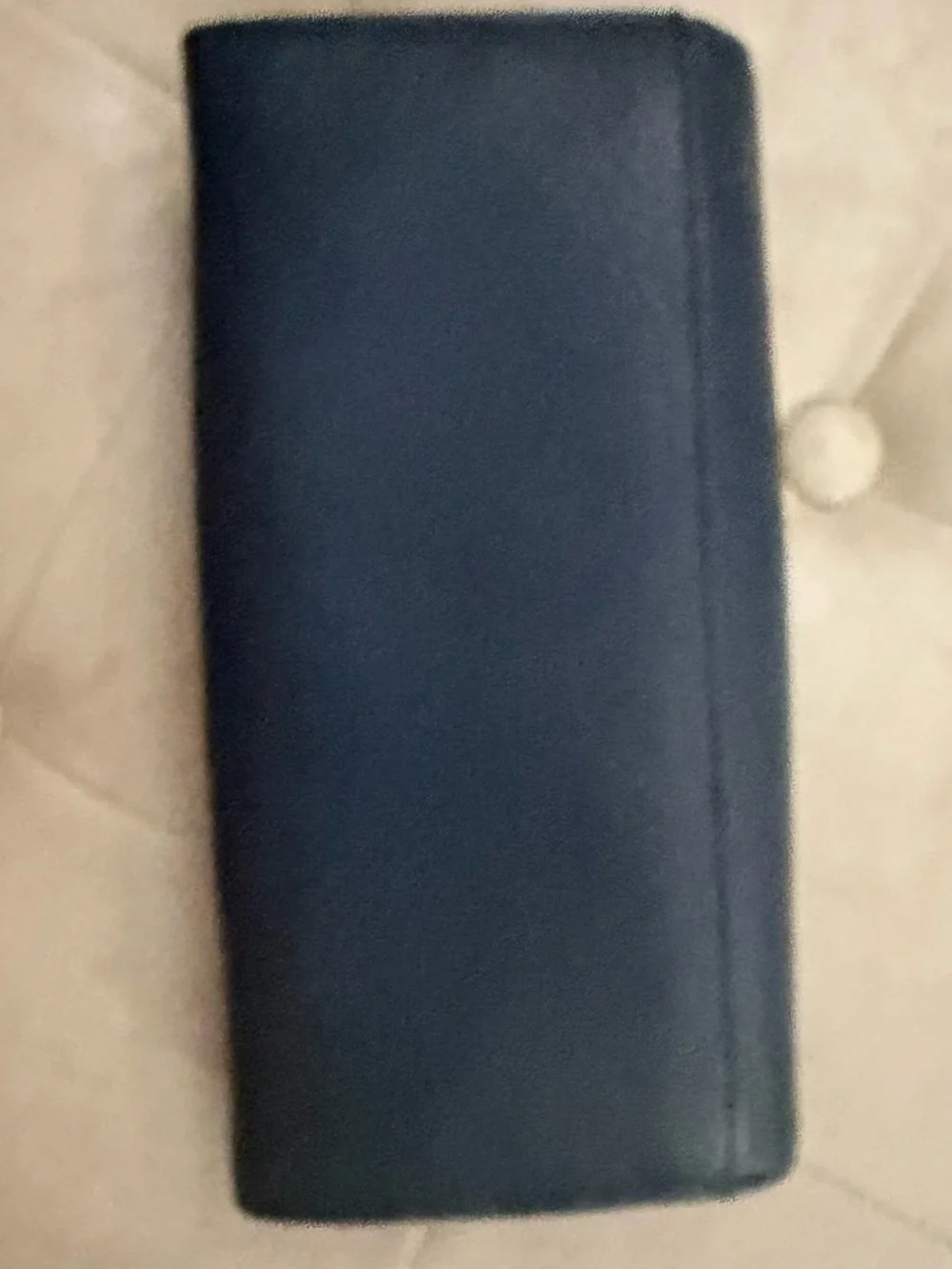 Michael Kors Navy Leather Card Holder with Gold MK Emblem